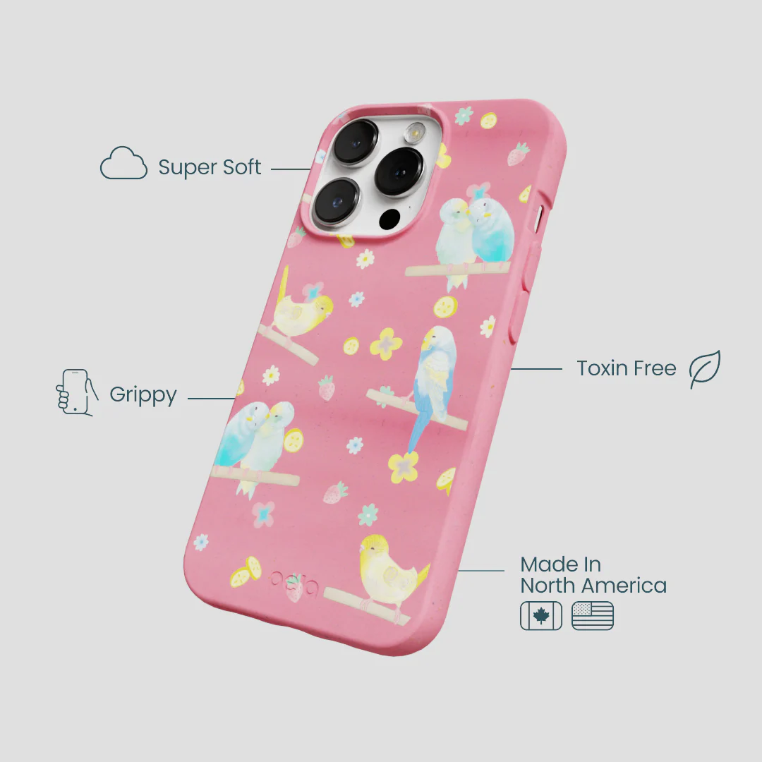 Bubblegum Pink Budgie Daydream iPhone 13 Pro Case - Image 4