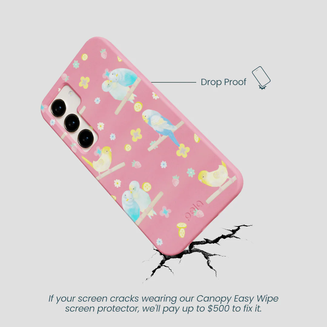 Bubblegum Pink Budgie Daydream Samsung Galaxy S24 Case - Image 5