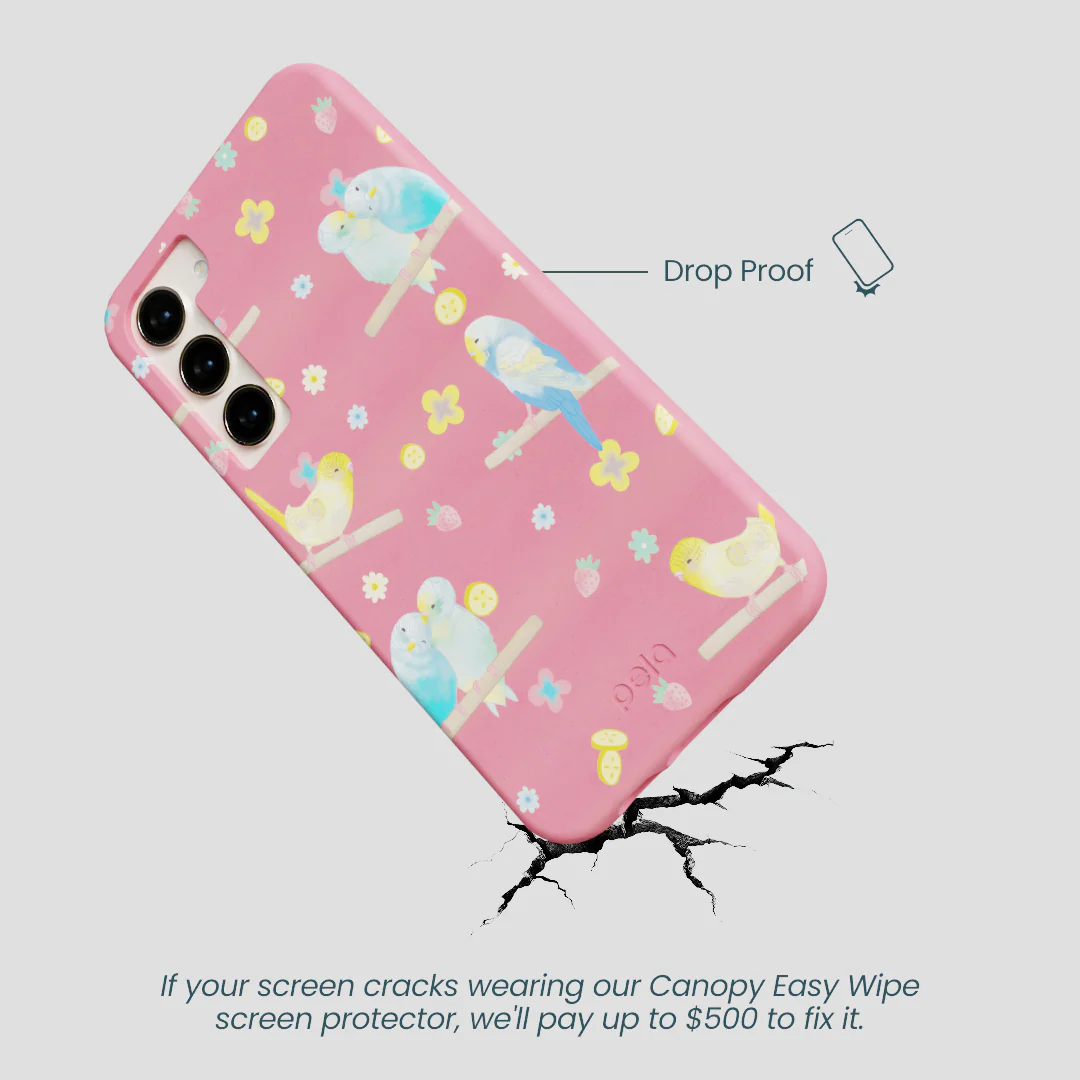 Bubblegum Pink Budgie Daydream Samsung Galaxy S24+(Plus) Case - Image 5
