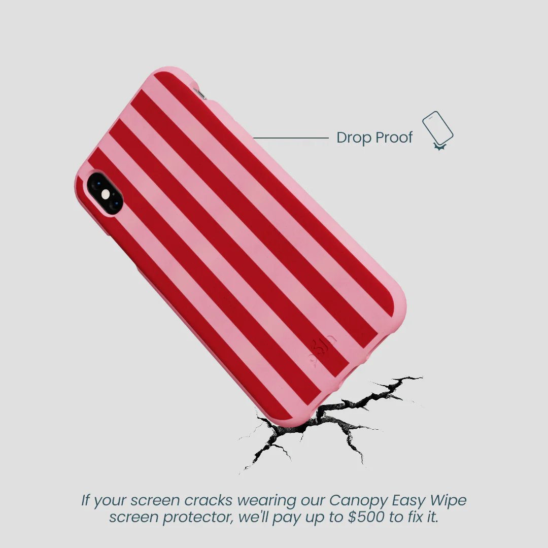 Bubblegum Pink Cherry Stripes iPhone XR Case - Image 5