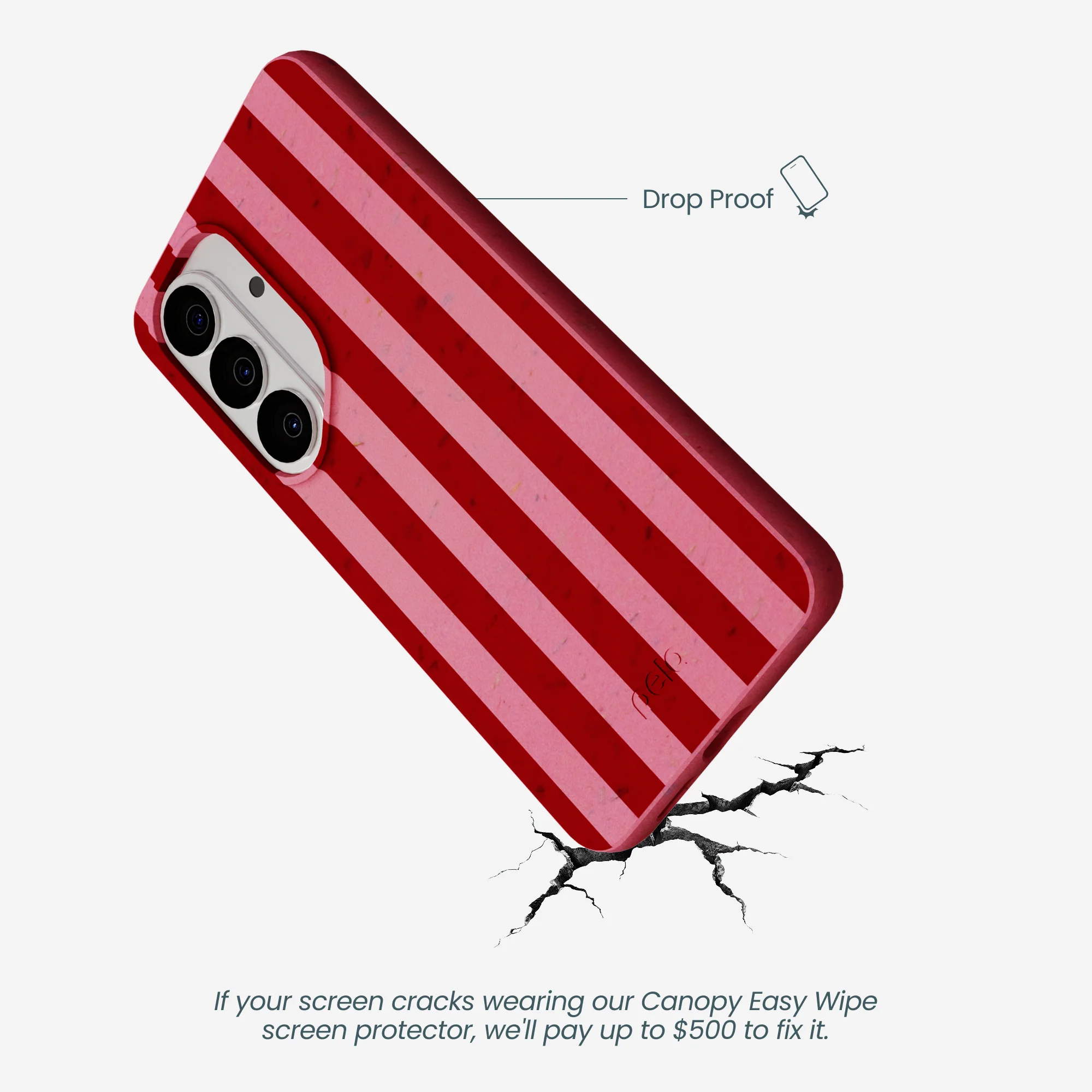 Bubblegum Pink Cherry Stripes Samsung Galaxy S26 Case - Image 4