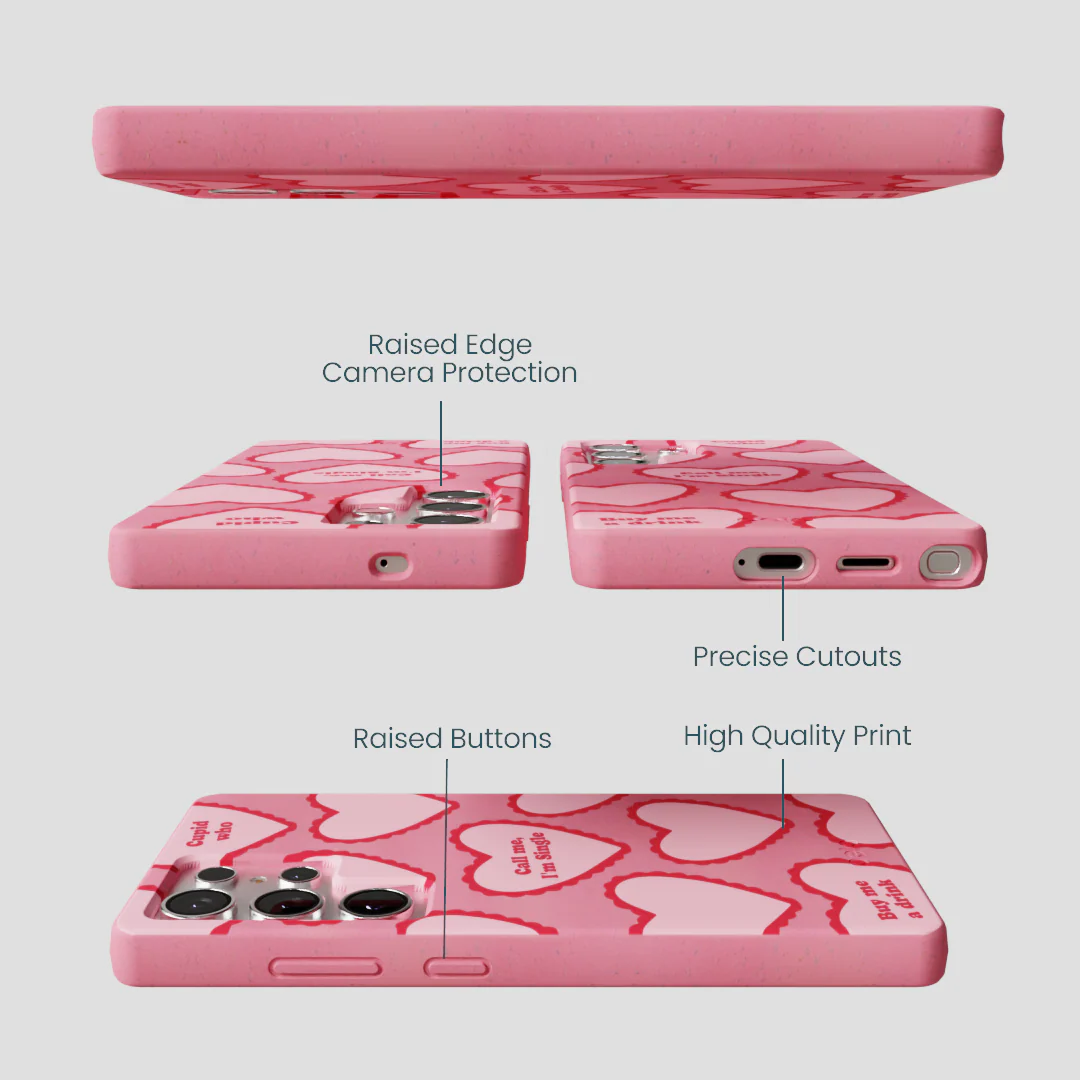Bubblegum Pink Cupid Who Samsung Galaxy S25 Ultra Case - Image 3