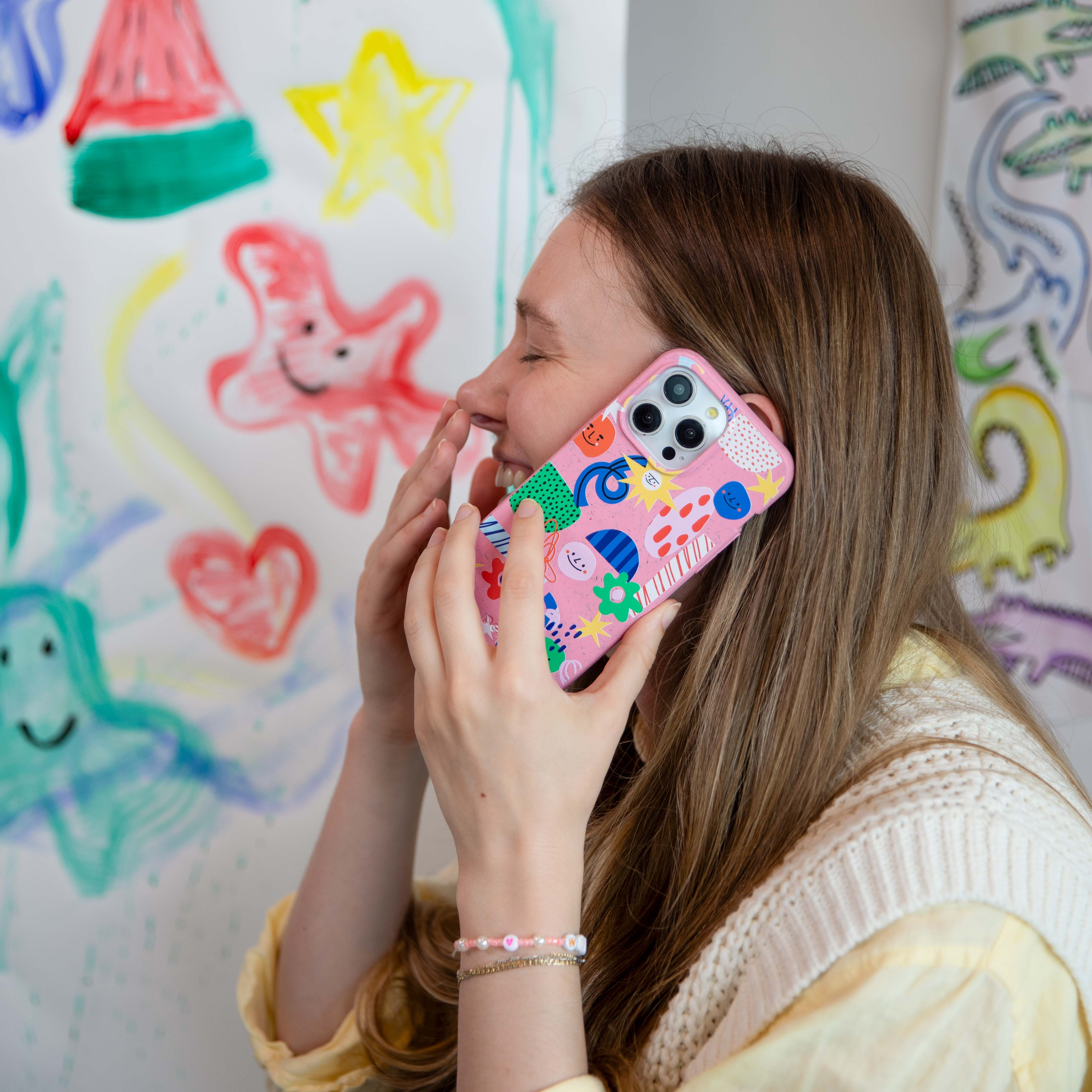 Bubblegum Pink Daydreaming iPhone 16 Plus Case - Image 9