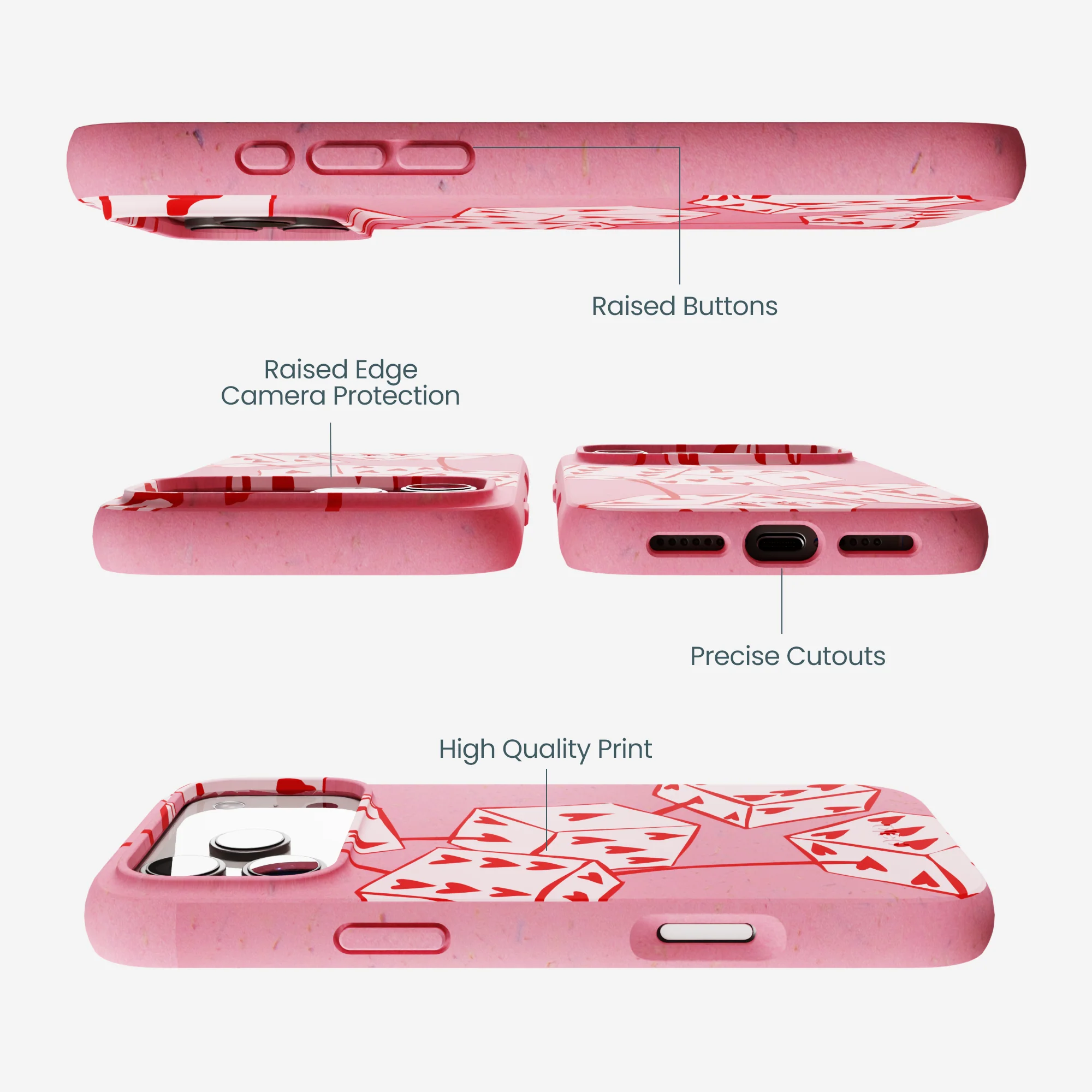 Bubblegum Pink Dicey Cherries iPhone 17 Pro Max Case - Image 3