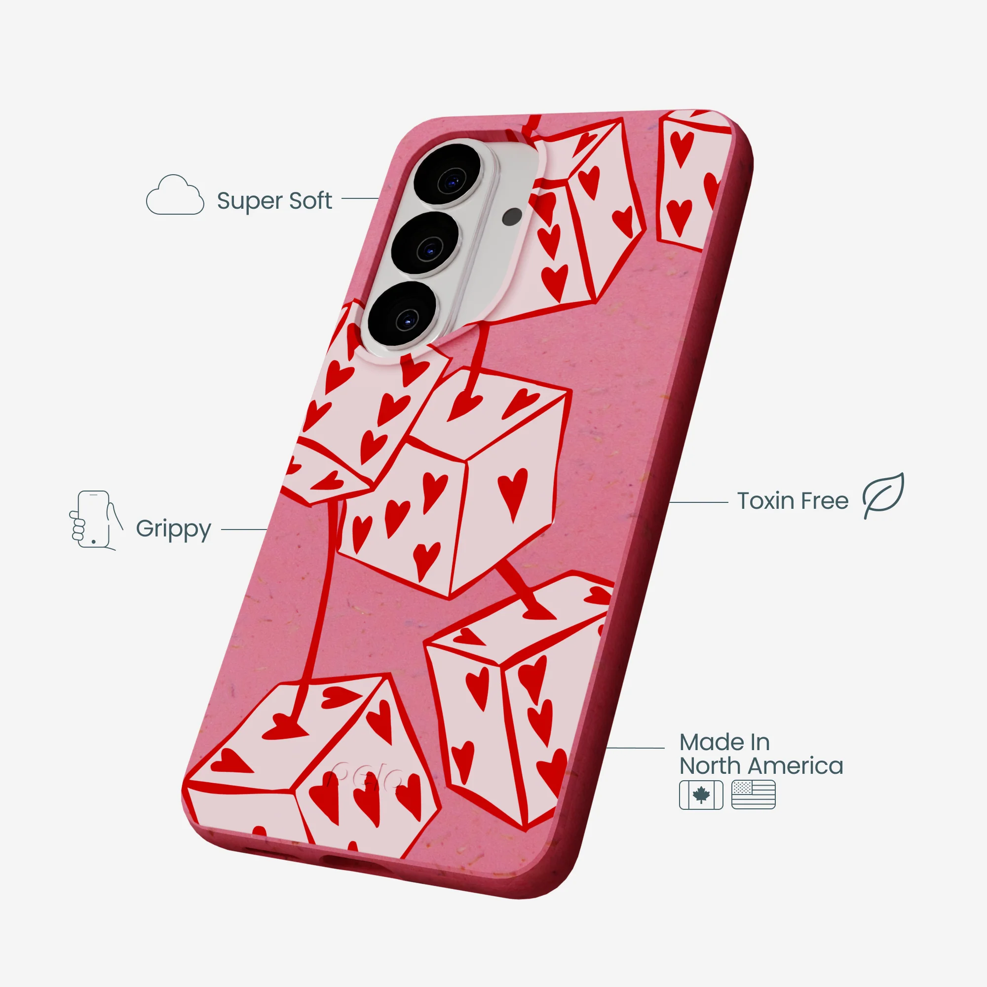 Bubblegum Pink Dicey Cherries Samsung Galaxy S26 Case - Image 3