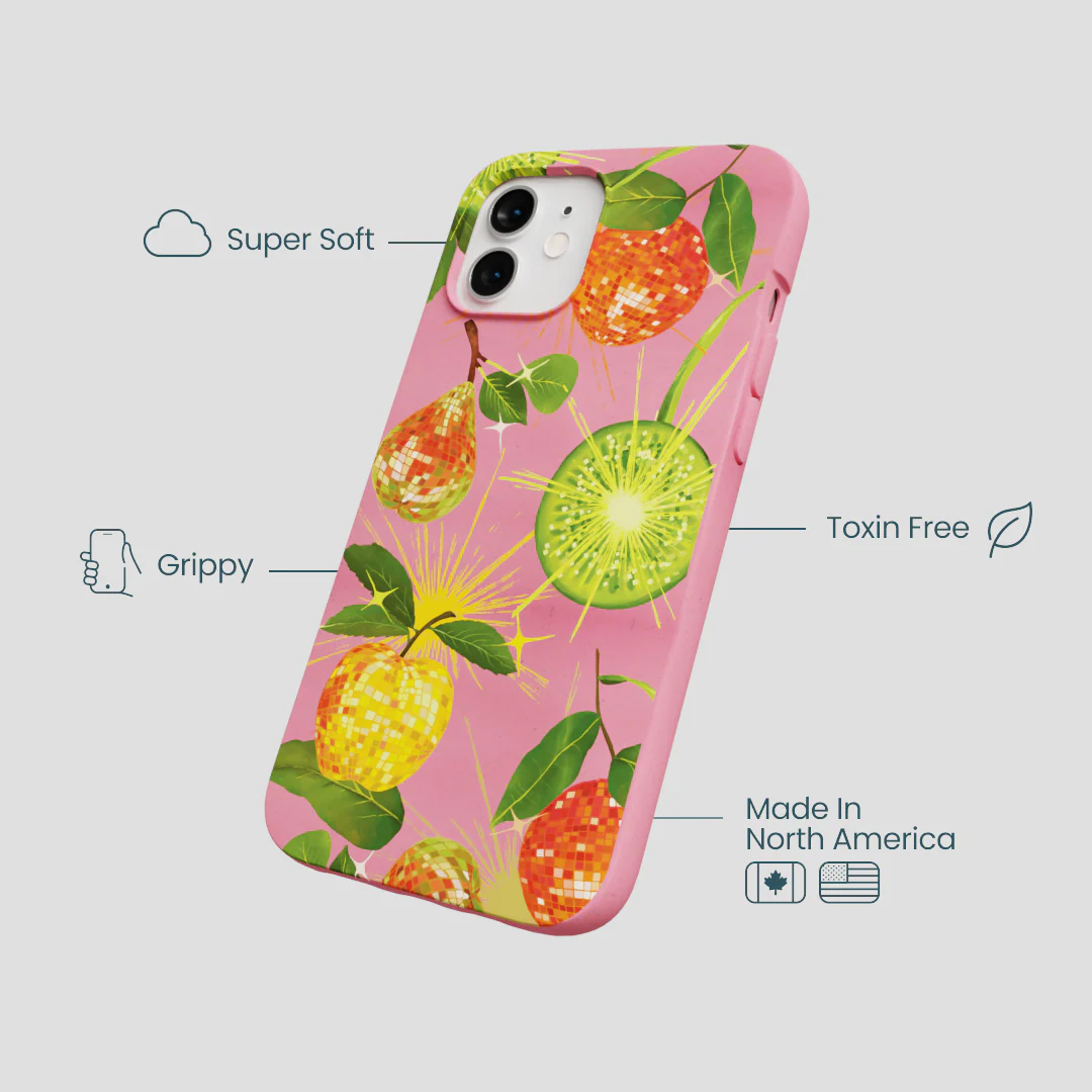 Bubblegum Pink Disco Fruity iPhone 12/ iPhone 12 Pro Case - Image 4