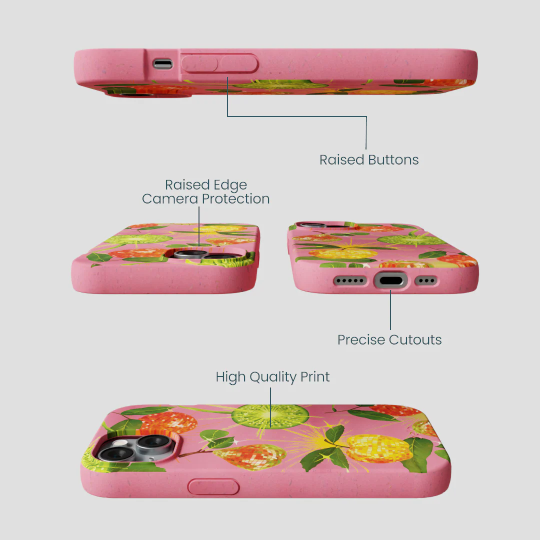 Bubblegum Pink Disco Fruity iPhone 14 Case - Image 3