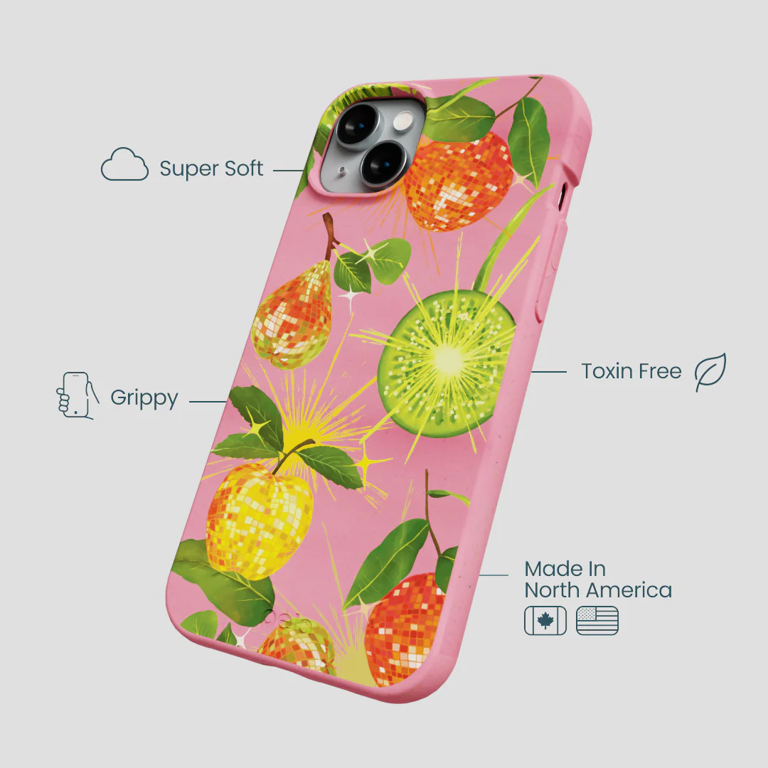 Bubblegum Pink Disco Fruity iPhone 15 Plus Case - Image 4
