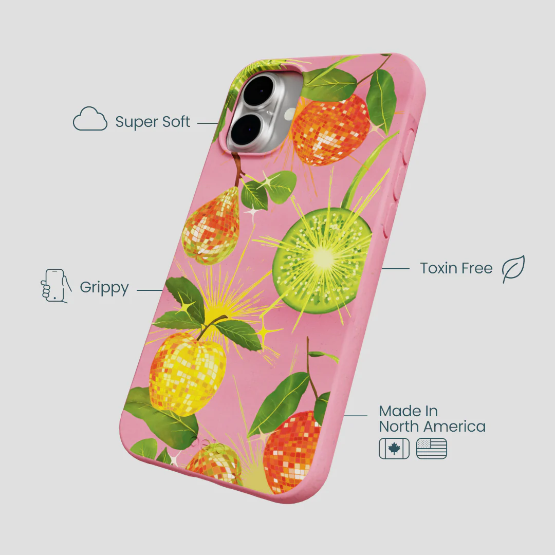 Bubblegum Pink Disco Fruity iPhone 16 Plus Case - Image 4
