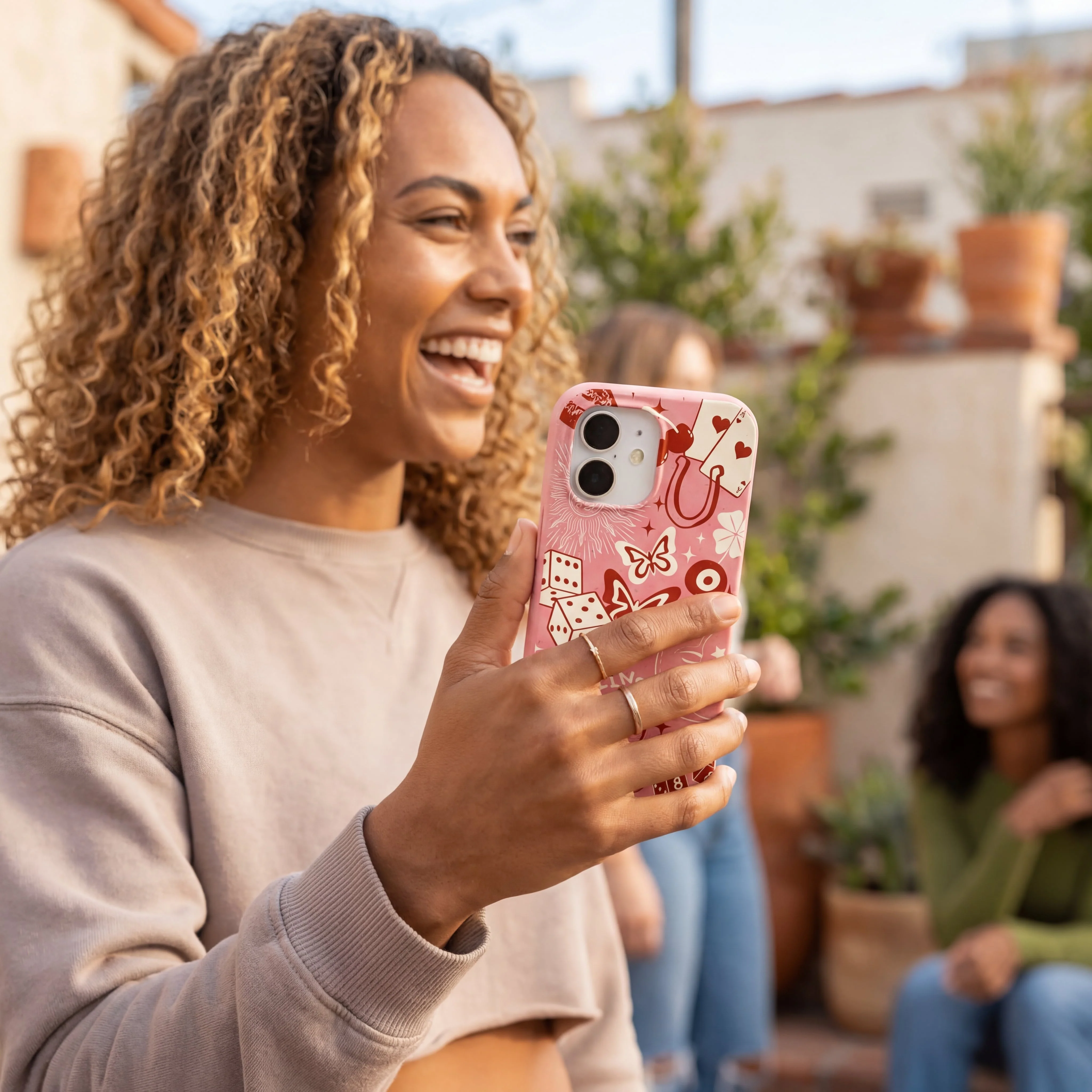Bubblegum Pink Feeling Lucky iPhone 13 Pro Case - Image 2