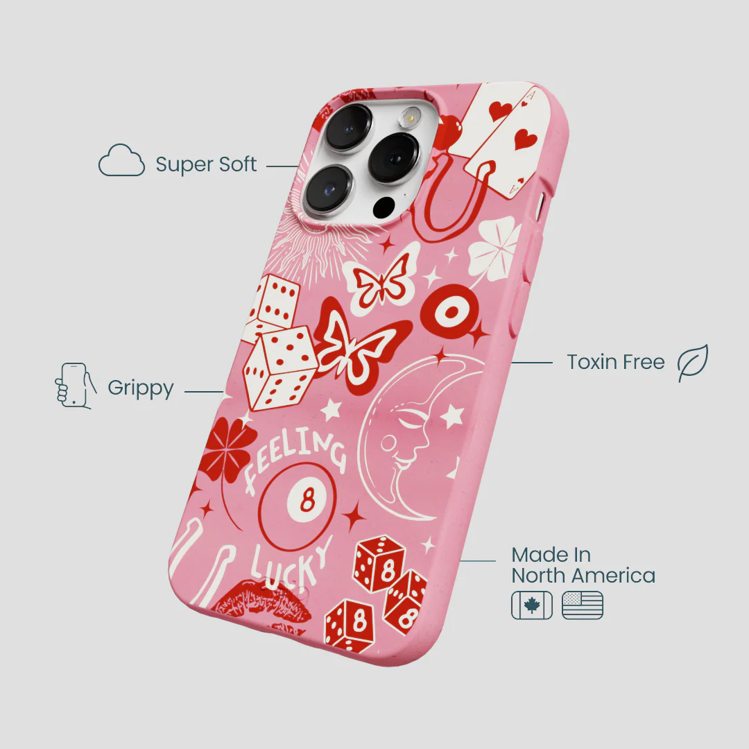 Bubblegum Pink Feeling Lucky iPhone 13 Pro Max Case - Image 4
