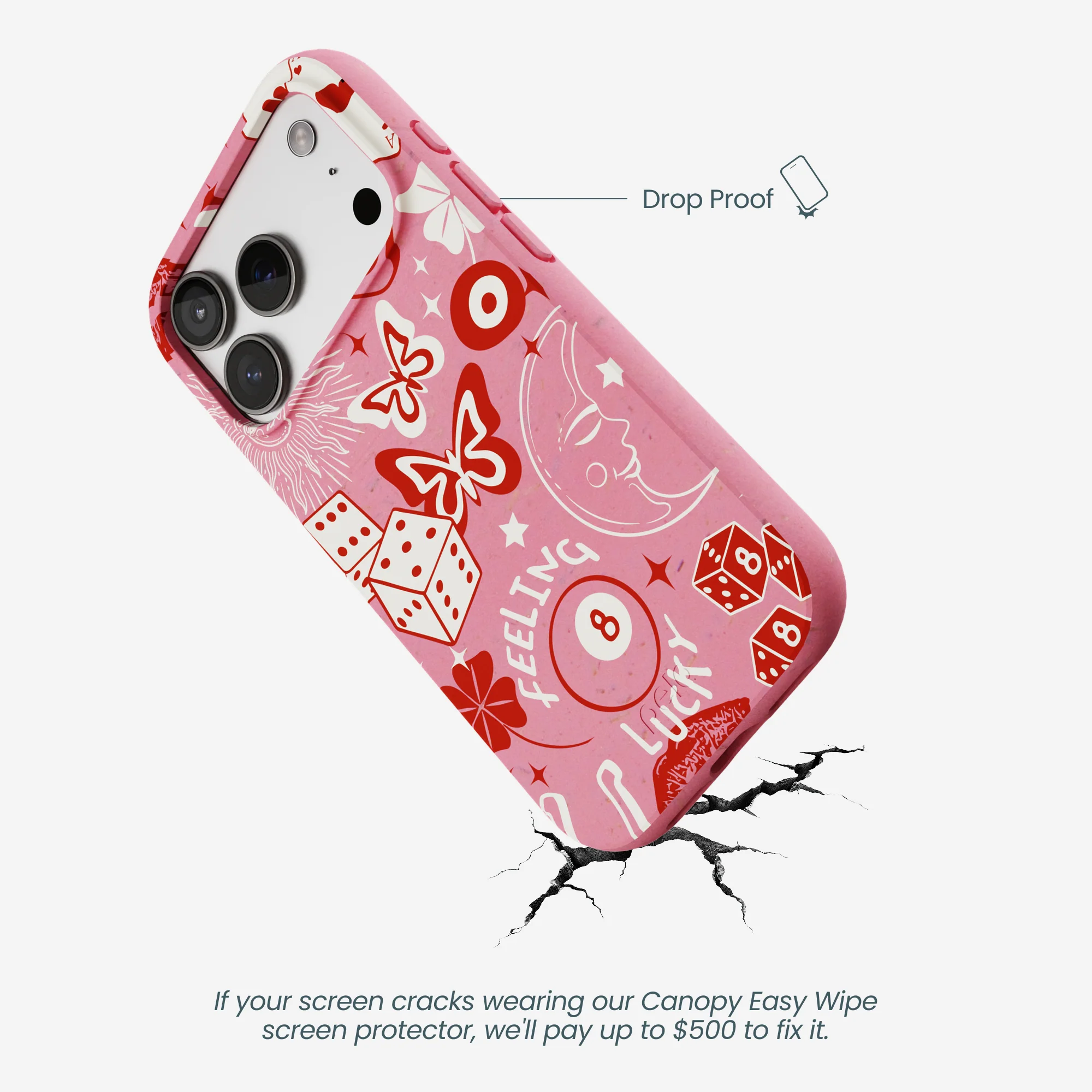Bubblegum Pink Feeling Lucky iPhone 17 Pro Case - Image 5
