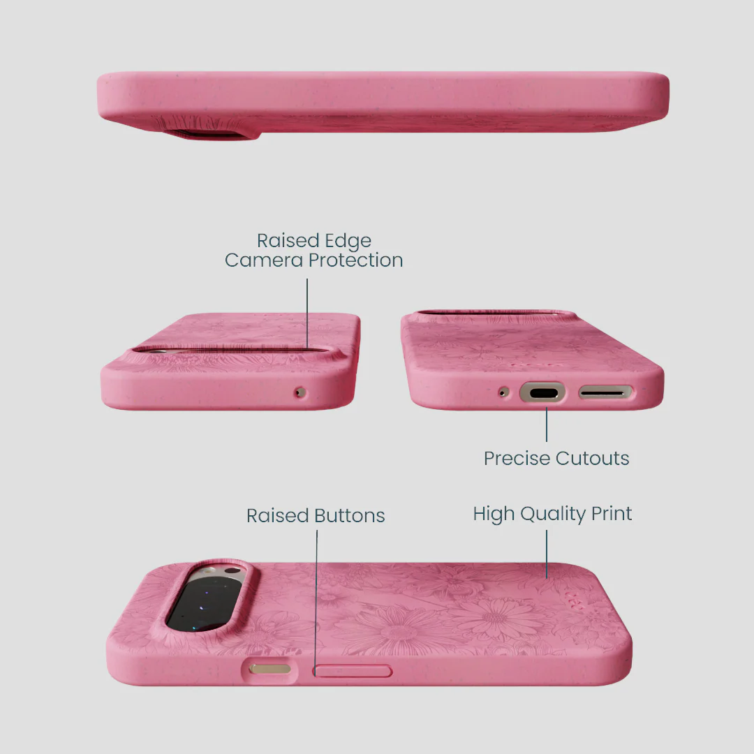 Bubblegum Pink Flora Google Pixel 9/9 Pro Case - Image 3