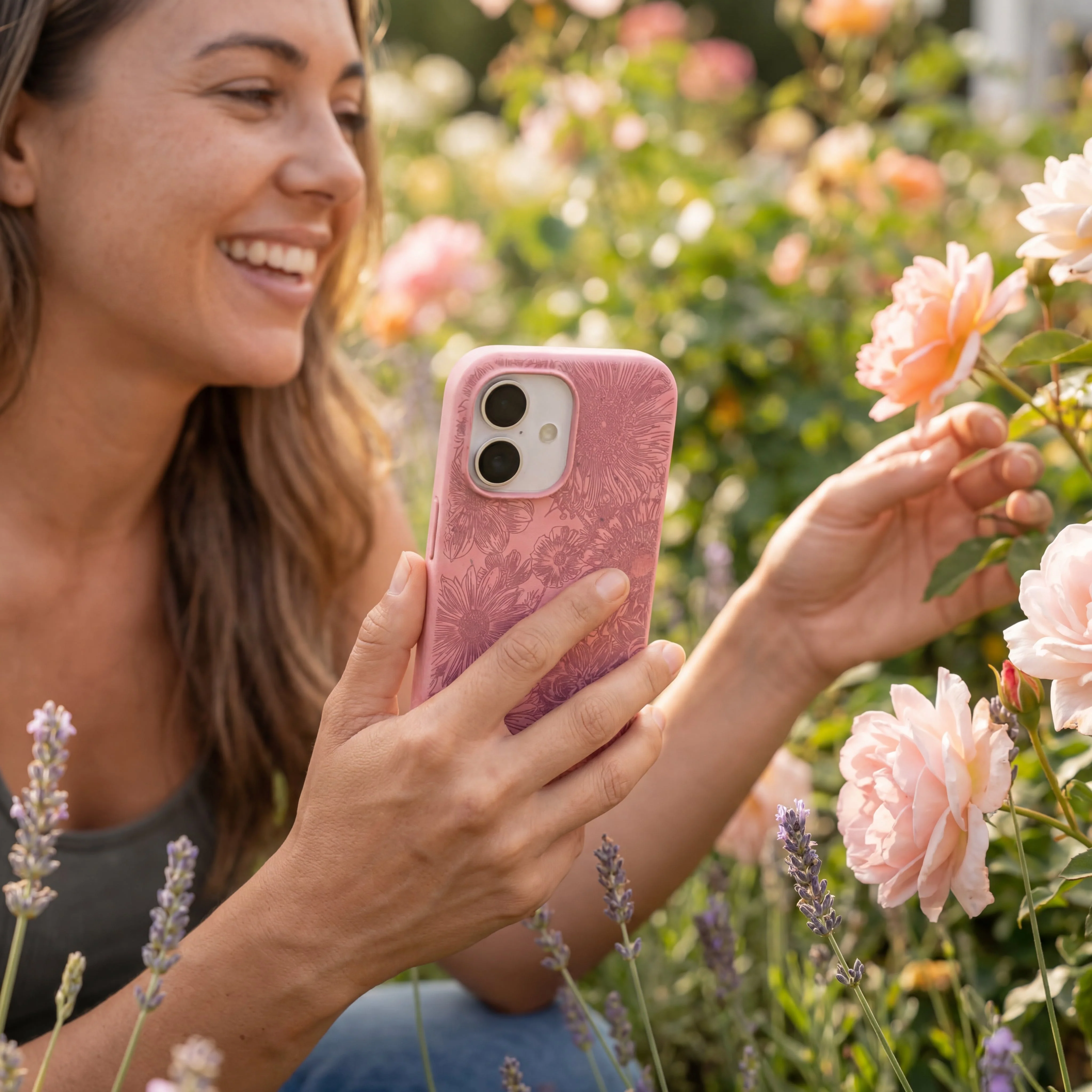 Bubblegum Pink Flora iPhone 16 Plus Case - Image 2