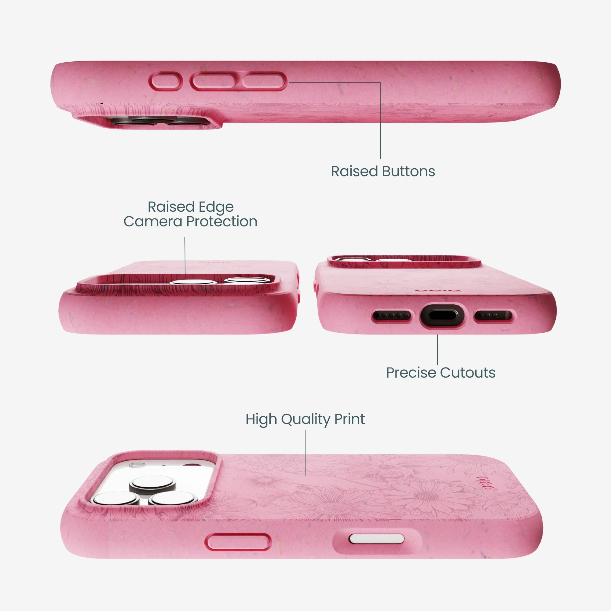 Bubblegum Pink Flora iPhone 17 Pro Case - Image 3