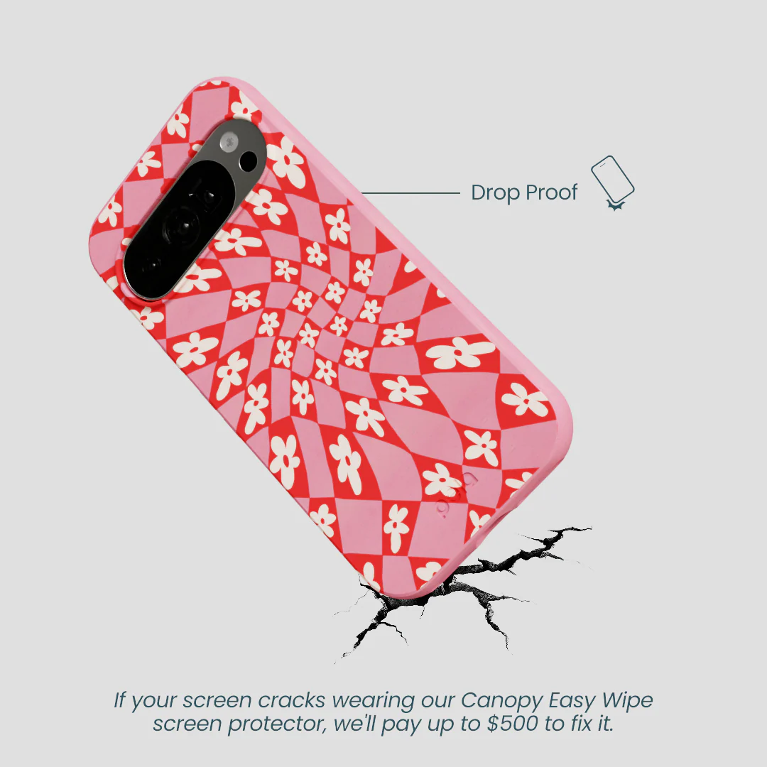 Bubblegum Pink Funky Fleurs Google Pixel 10/10 Pro Case - Image 4