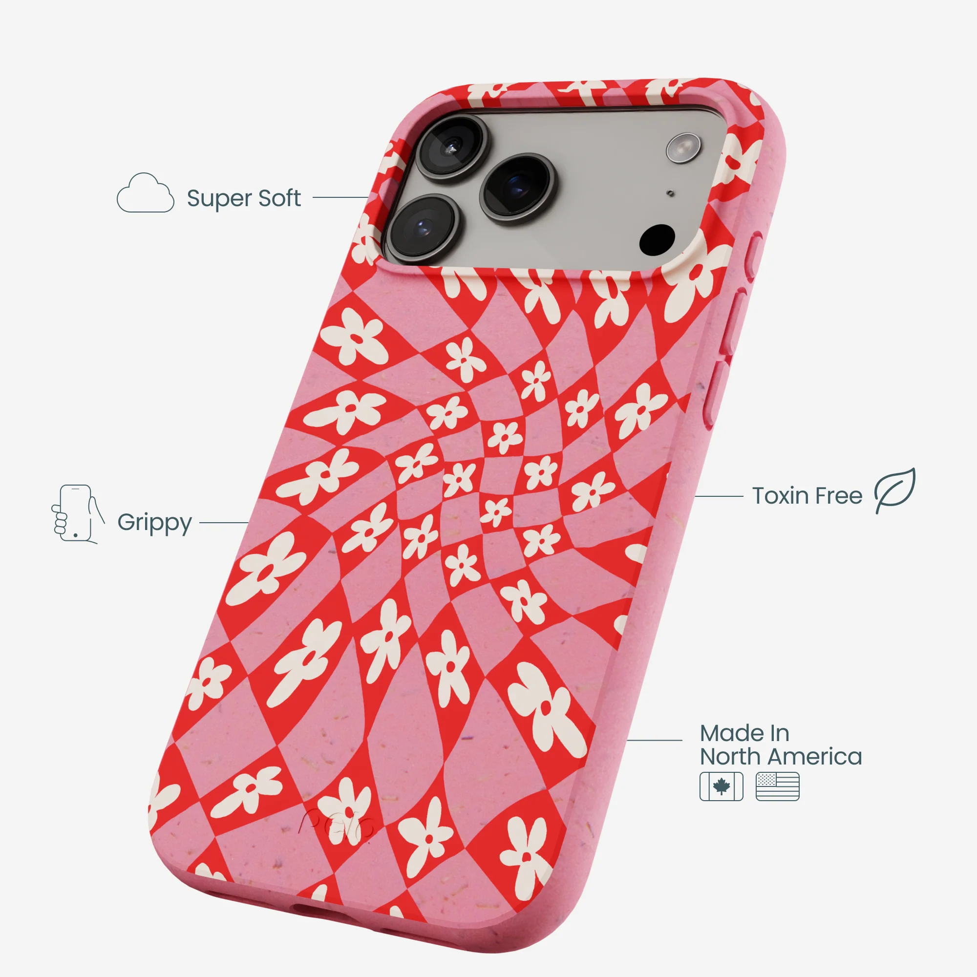 Bubblegum Pink Funky Fleurs iPhone 17 Pro Max Case - Image 4
