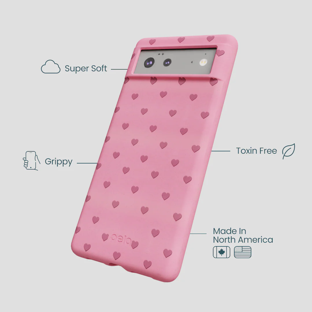 Bubblegum Pink Hearts Google Pixel 6 Case - Image 3