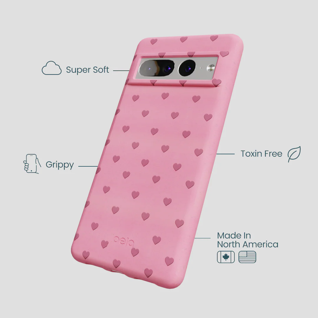 Bubblegum Pink Hearts Google Pixel 7 Pro Case - Image 3