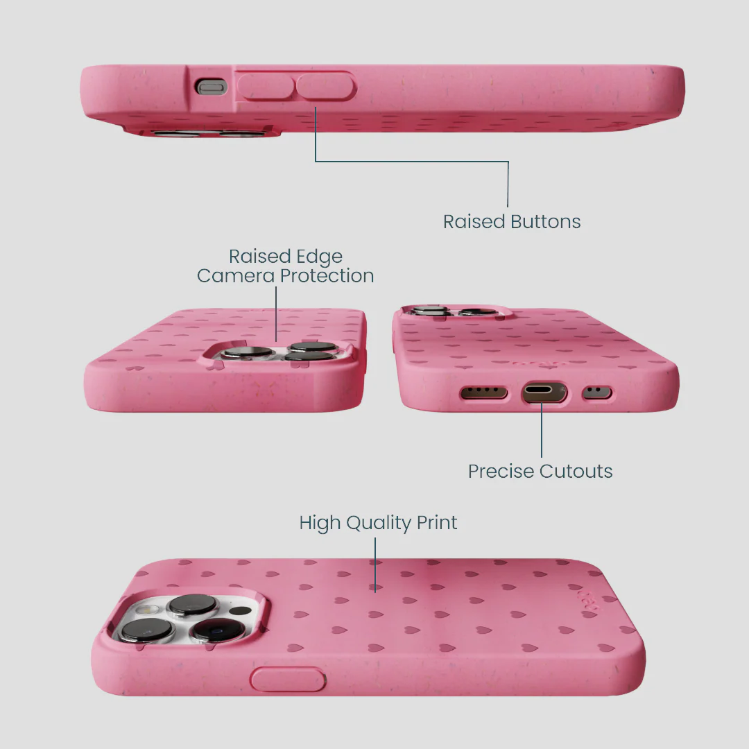 Bubblegum Pink Hearts iPhone 13 Pro Max Case - Image 3