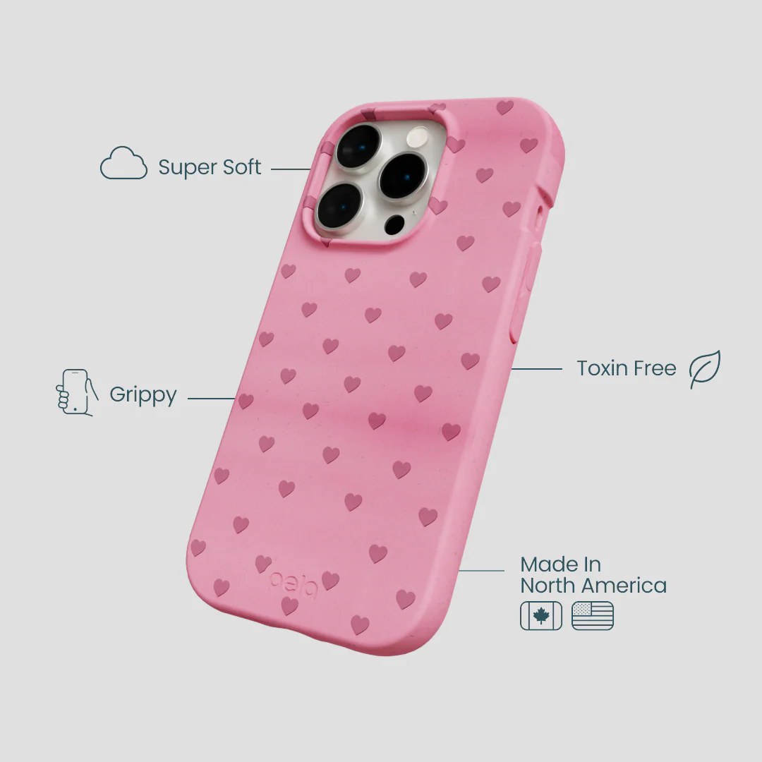 Bubblegum Pink Hearts iPhone 15 Pro Case - Image 4