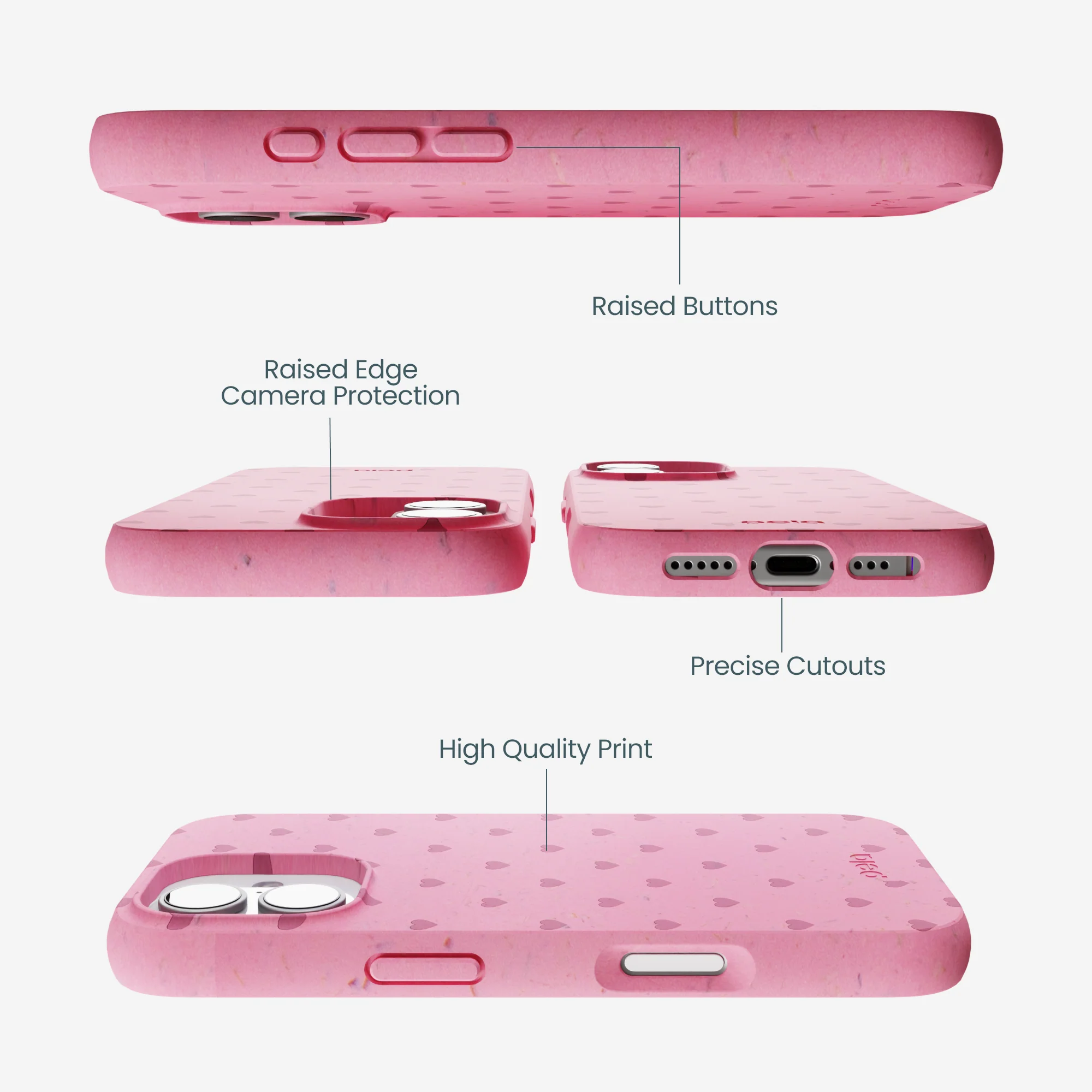 Bubblegum Pink Hearts iPhone 17 Case - Image 2