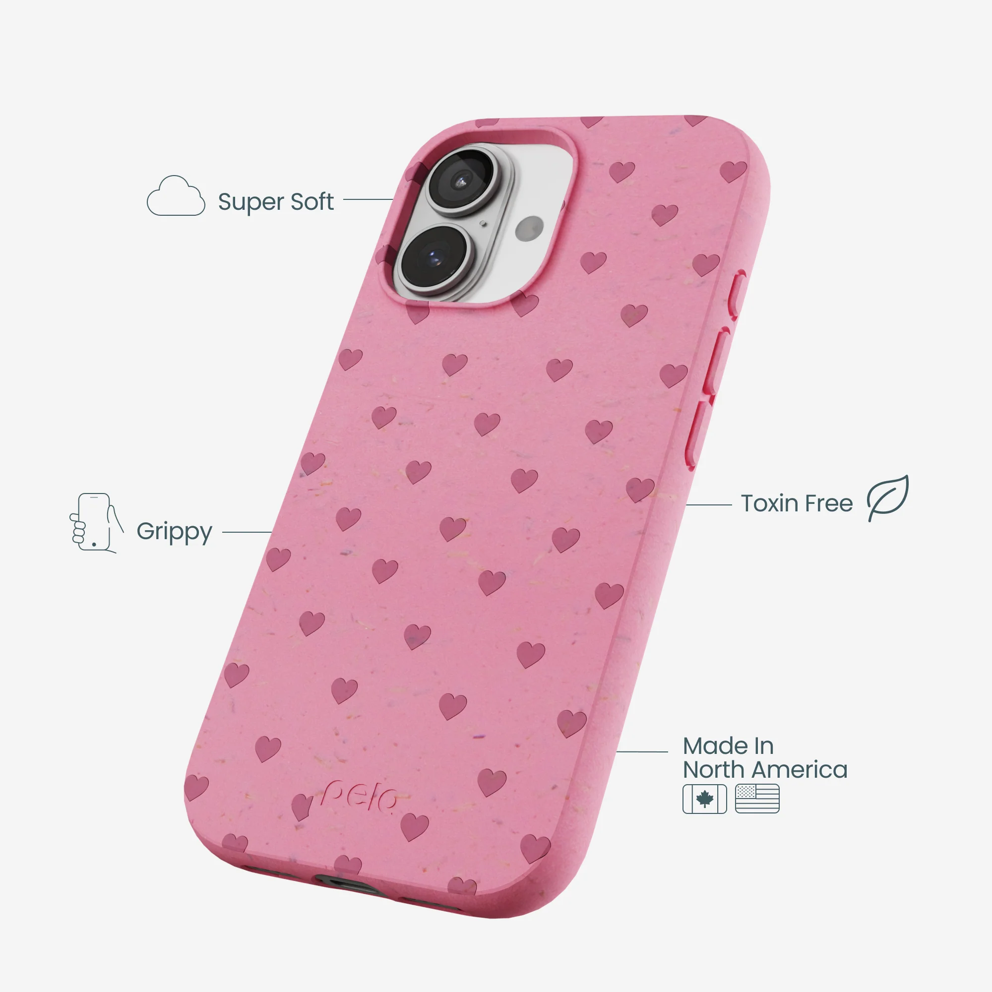 Bubblegum Pink Hearts iPhone 17 Case - Image 3