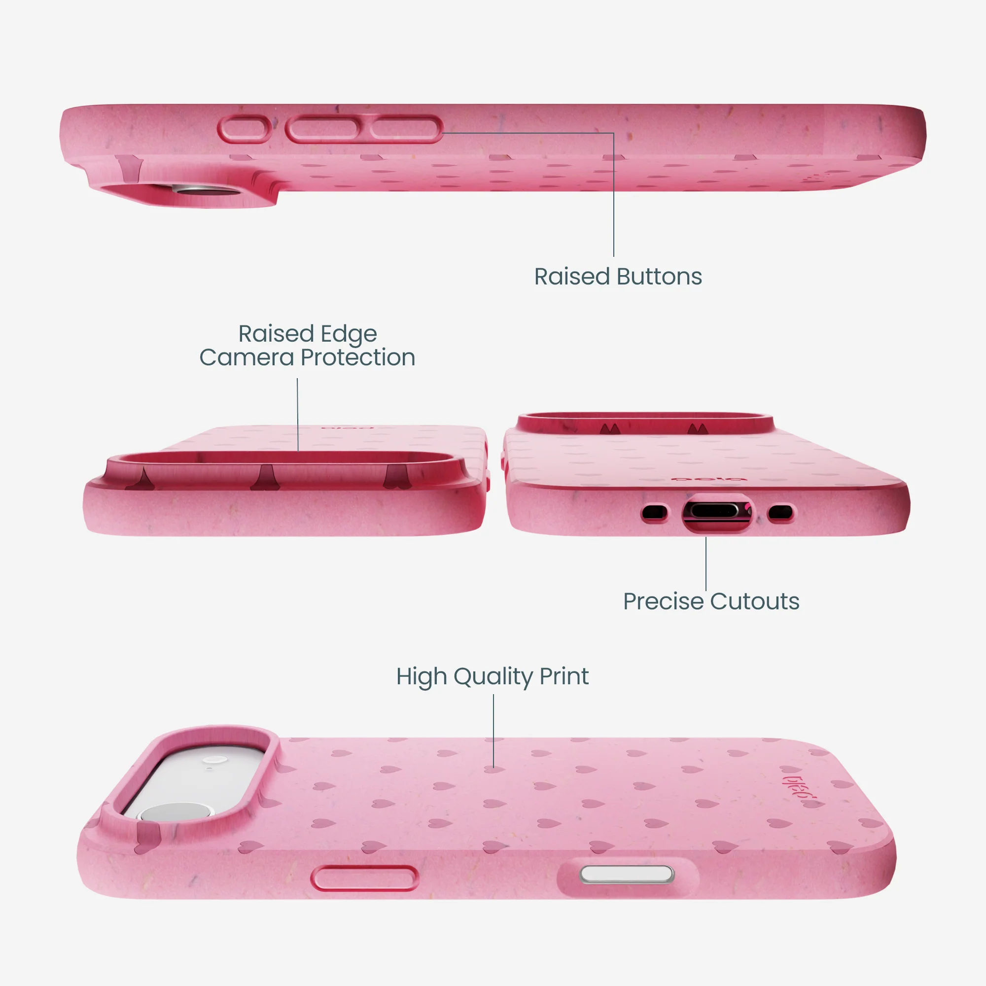 Bubblegum Pink Hearts iPhone Air Case - Image 2