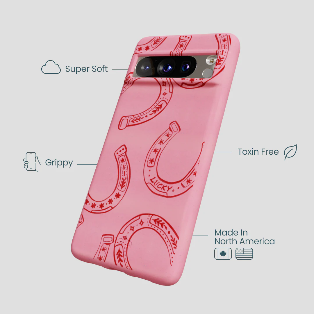 Bubblegum Pink Lucky Horseshoe Google Pixel 8 Pro Case - Image 4
