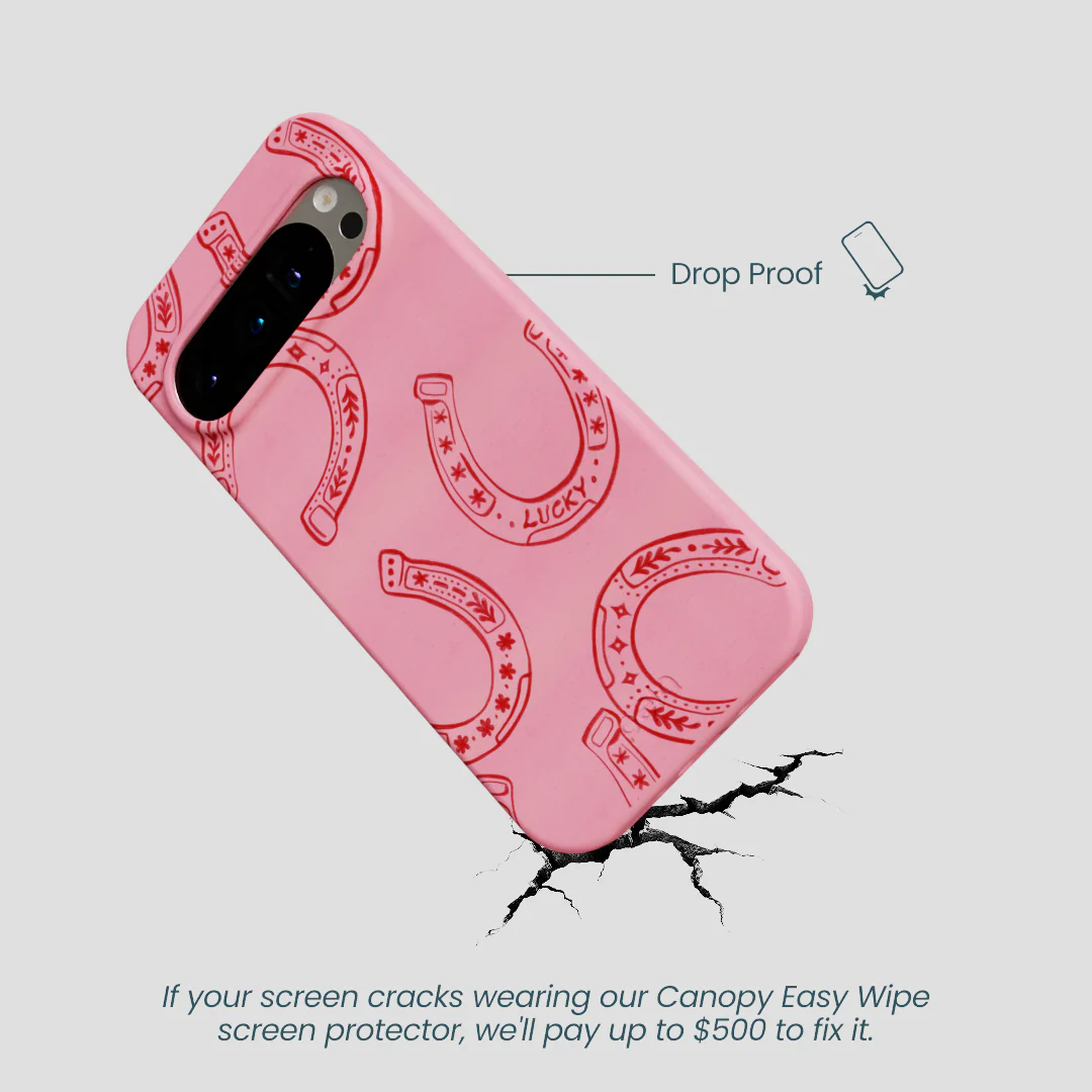 Bubblegum Pink Lucky Horseshoe Google Pixel 9/9 Pro Case - Image 5