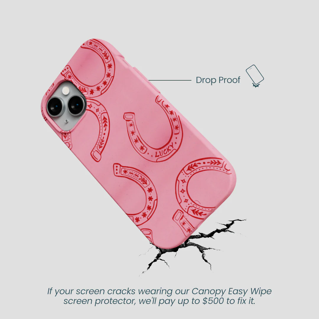 Bubblegum Pink Lucky Horseshoe iPhone 14 Case - Image 5