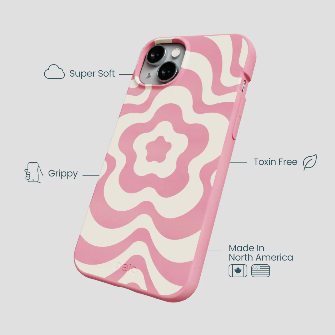Bubblegum Pink Morning Flower iPhone 14 Plus Case - Image 3