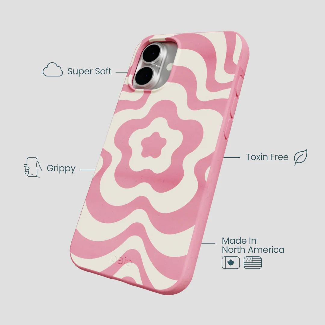 Bubblegum Pink Morning Flower iPhone 16 Plus Case - Image 3