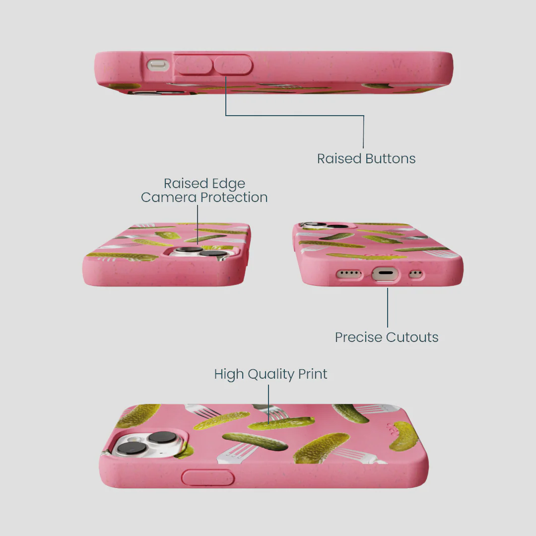 Bubblegum Pink Pickle Party iPhone 13 Mini Case - Image 3