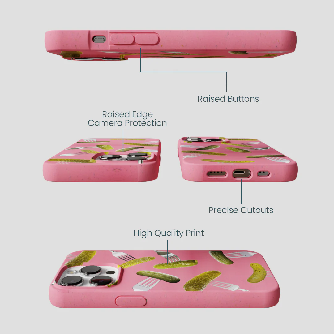 Bubblegum Pink Pickle Party iPhone 13 Pro Case - Image 3