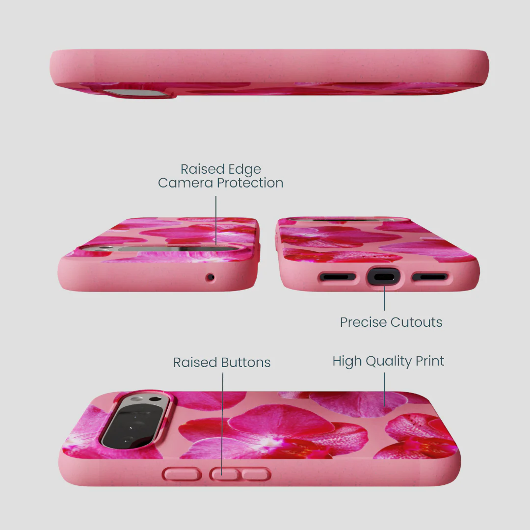 Bubblegum Pink Pink Orchids Google Pixel 10 Pro XL Case - Image 2