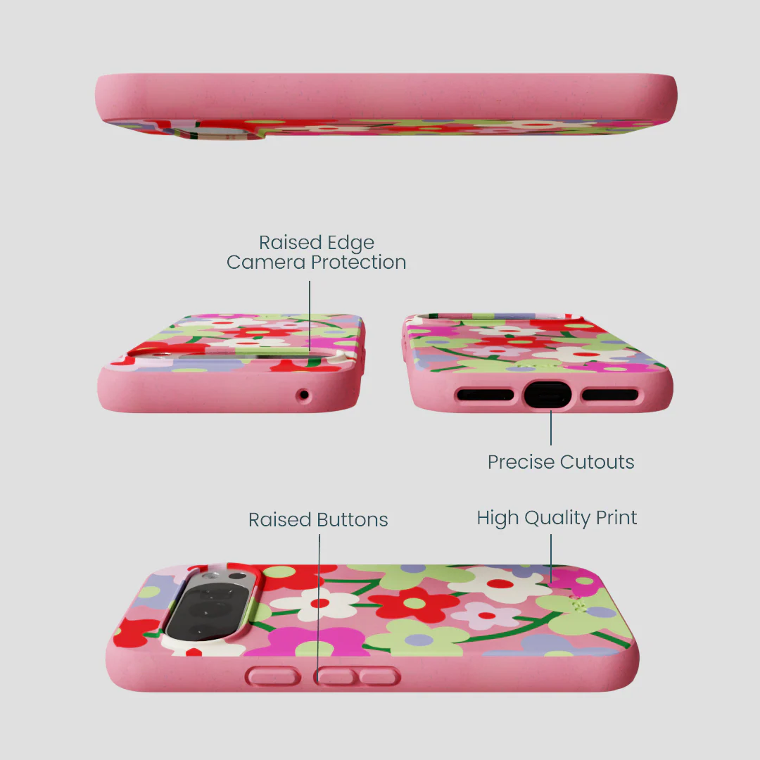 Bubblegum Pink Poppy Flora Google Pixel 10/10 Pro Case - Image 3