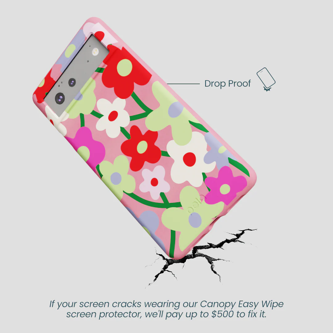 Bubblegum Pink Poppy Flora Google Pixel 6a Case - Image 5