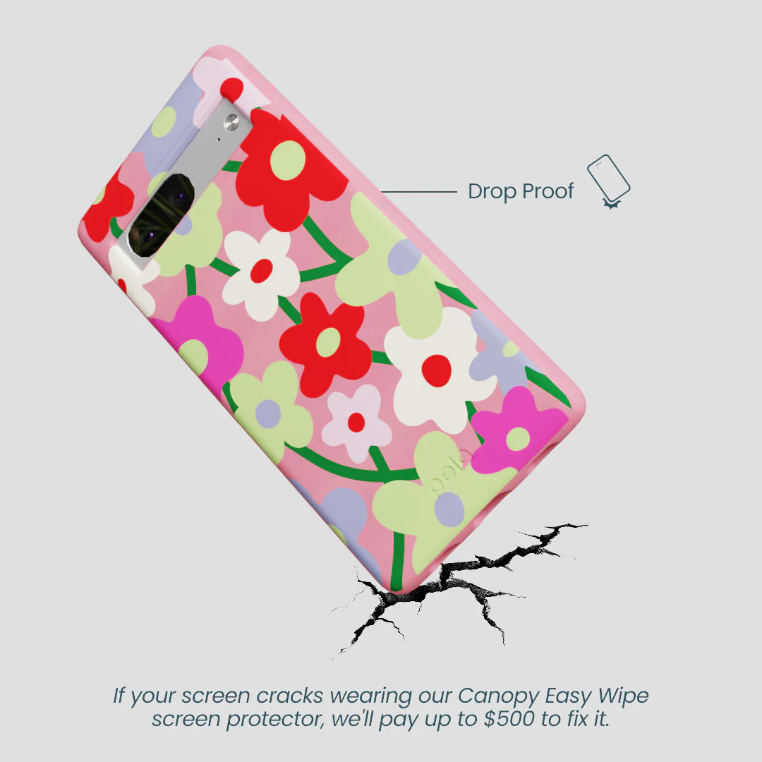 Bubblegum Pink Poppy Flora Google Pixel 7a Case - Image 5
