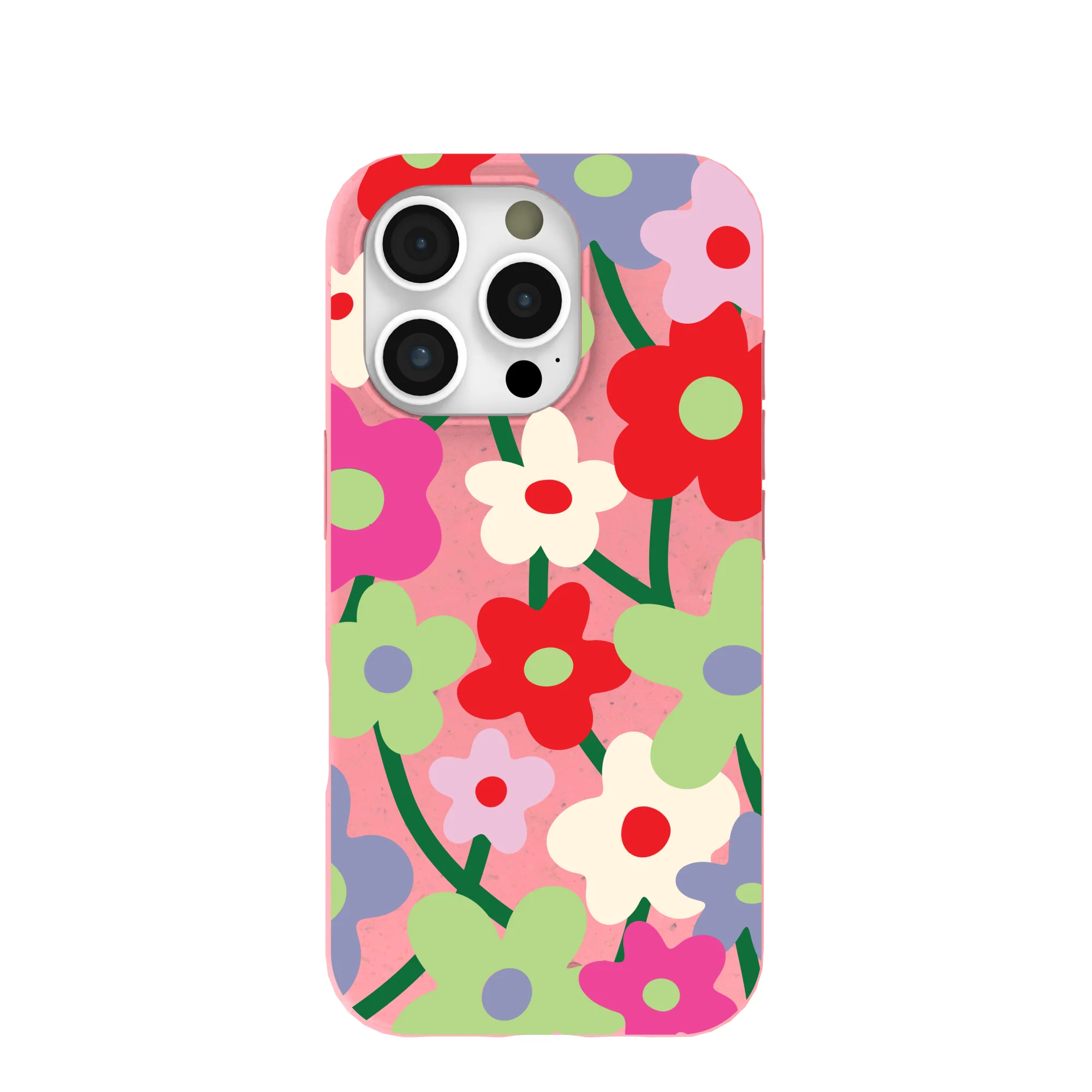 Bubblegum Pink Poppy Flora iPhone 16 Pro Case