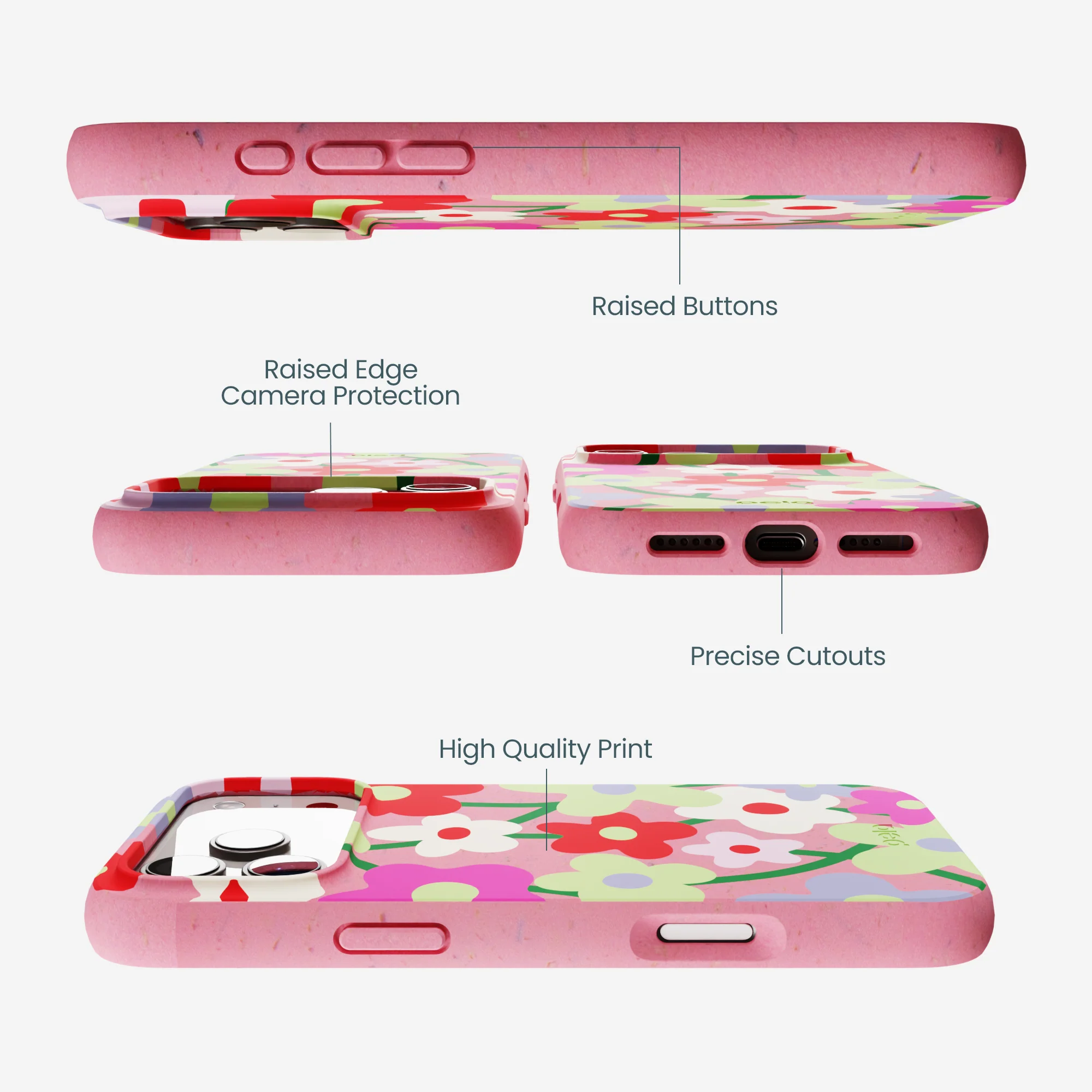 Bubblegum Pink Poppy Flora iPhone 17 Pro Max Case - Image 3