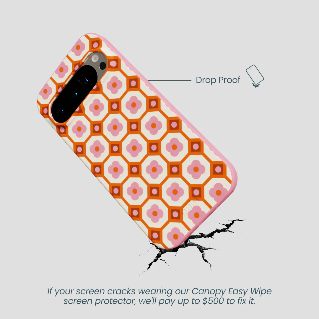 Bubblegum Pink Retro Tiles Google Pixel 9/9 Pro Case - Image 4
