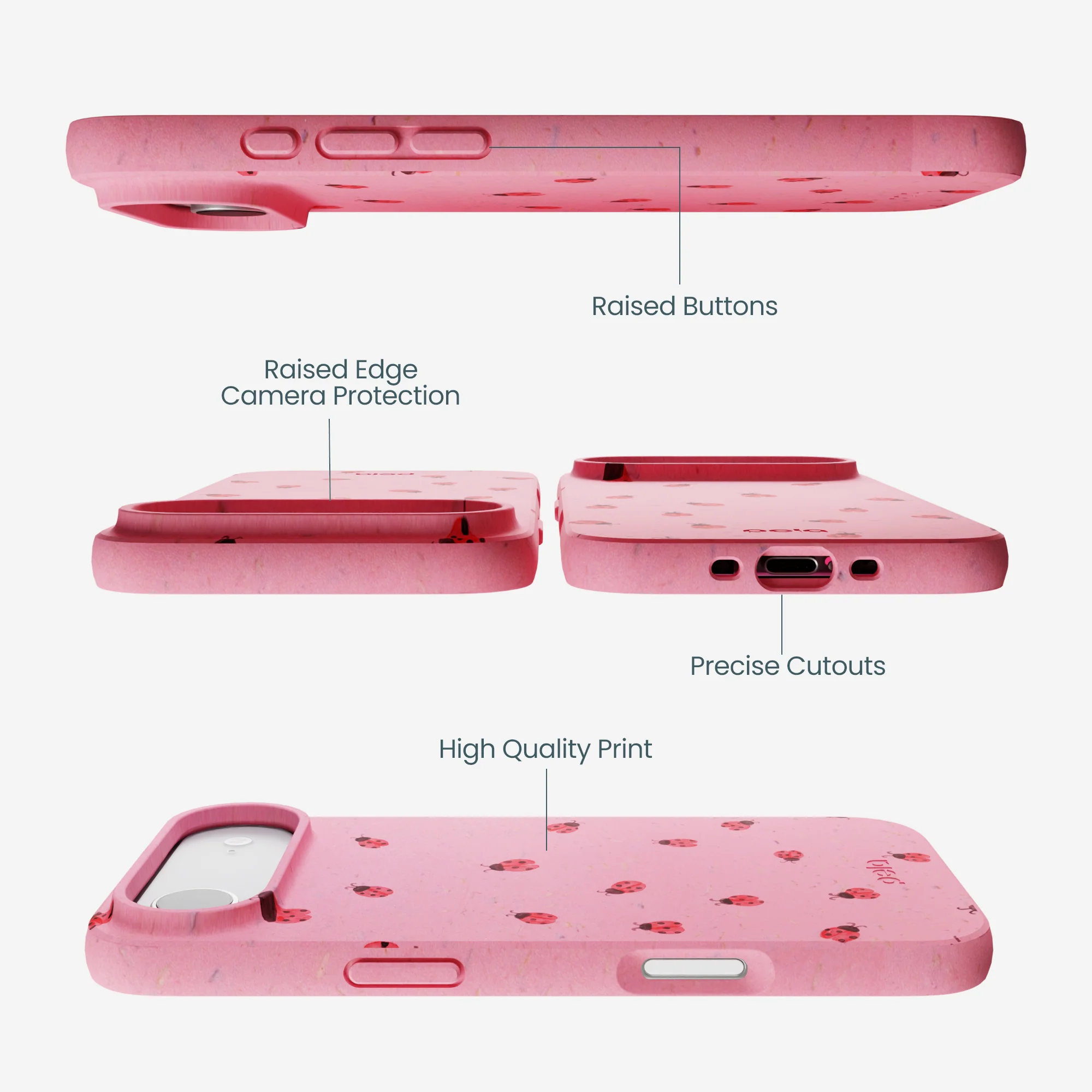 Bubblegum Pink Rosy Ladybug iPhone Air Case - Image 3