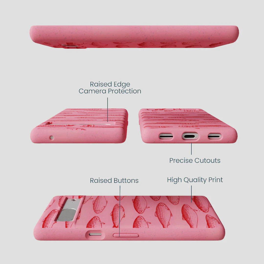Bubblegum Pink Sardine Stream Google Pixel 7 Case - Image 3