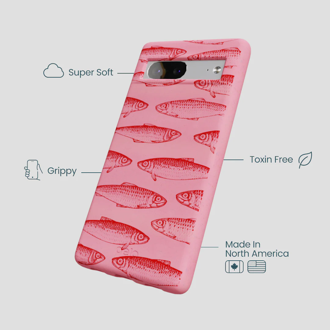 Bubblegum Pink Sardine Stream Google Pixel 7a Case - Image 4