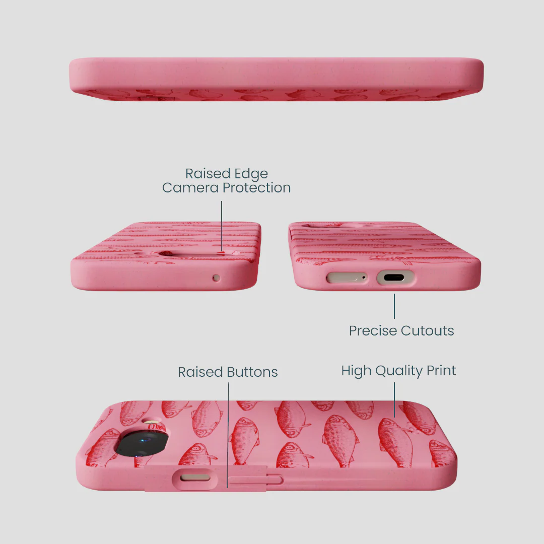 Bubblegum Pink Sardine Stream Google Pixel 9a Case - Image 3