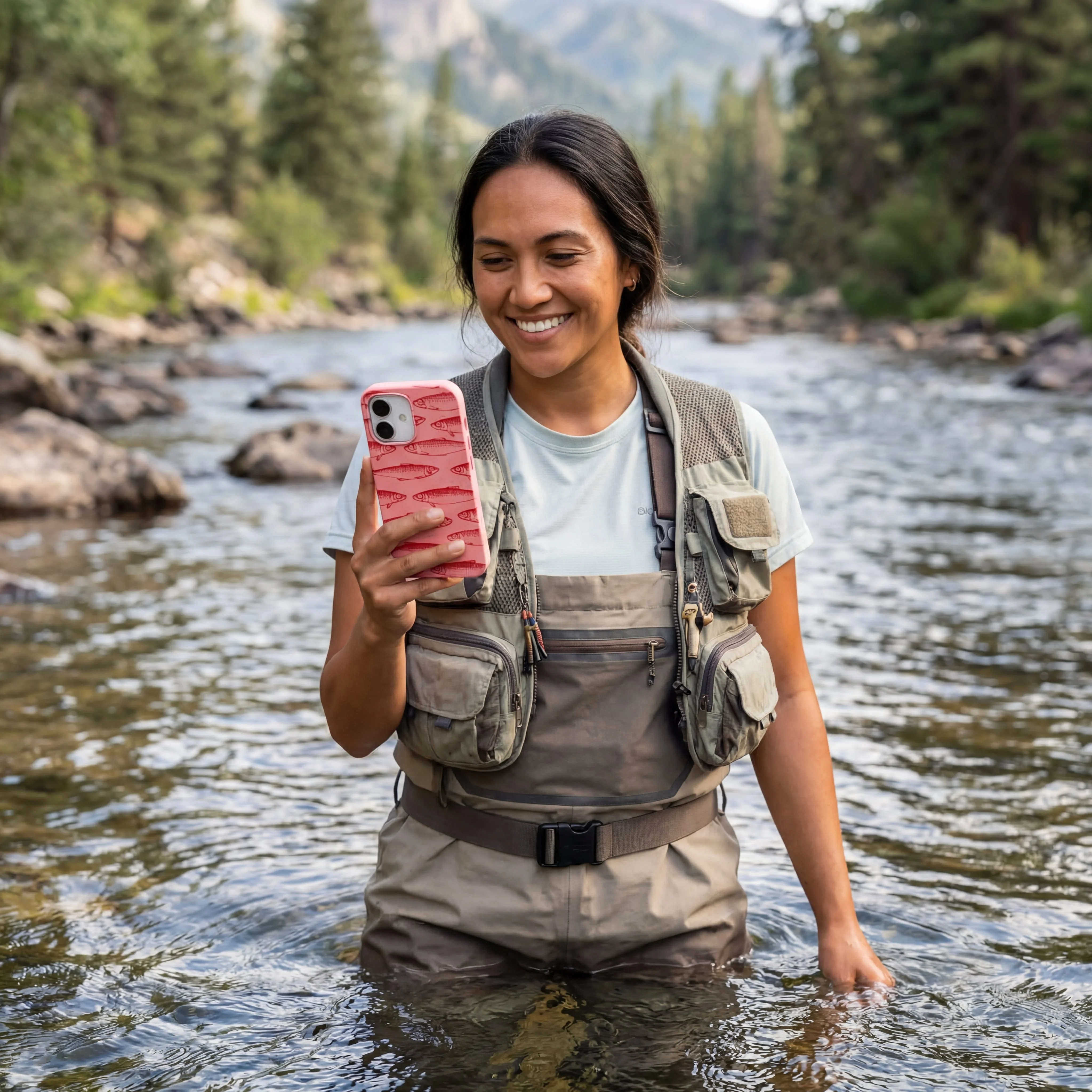 Bubblegum Pink Sardine Stream iPhone 13 Mini Case - Image 2