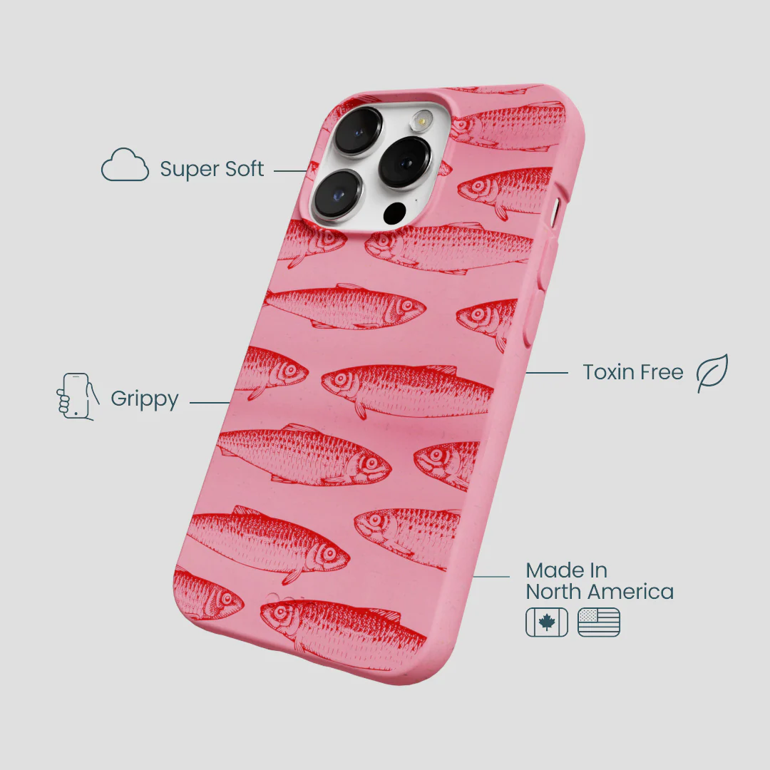 Bubblegum Pink Sardine Stream iPhone 13 Pro Max Case - Image 4