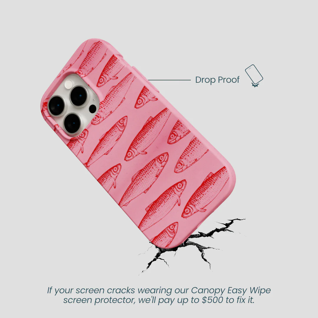 Bubblegum Pink Sardine Stream iPhone 14 Pro Case - Image 5