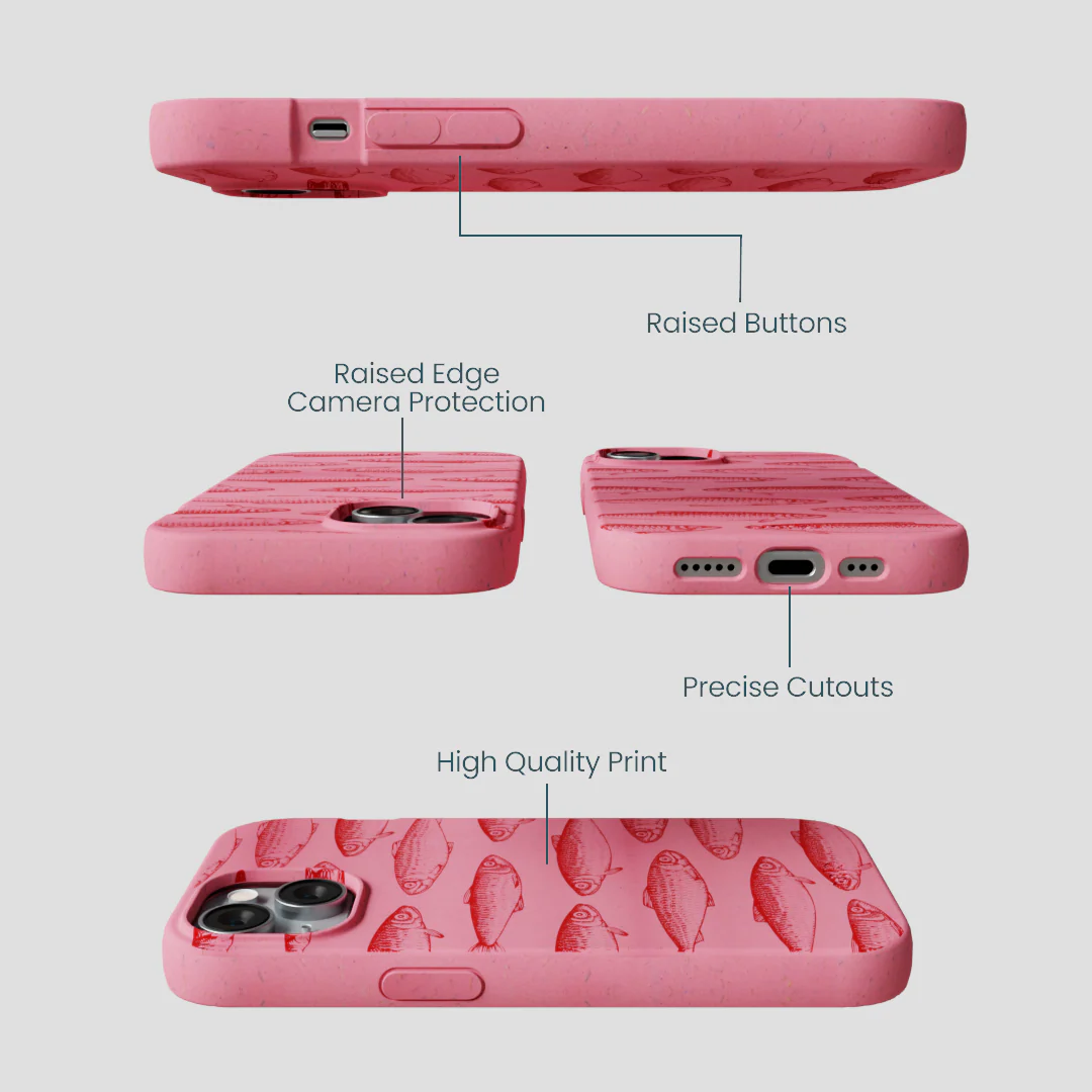 Bubblegum Pink Sardine Stream iPhone 15 Case - Image 3
